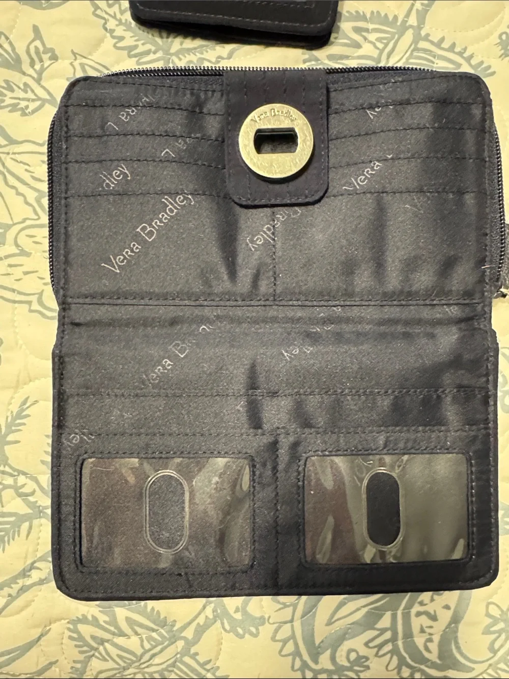 Vera Bradley Quilted Navy Purse with Wallet & ID Case